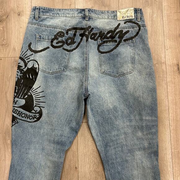 Ed Hardy Death Before Dishonor Denim Jeans size 40 B4 - Picture 5 of 7